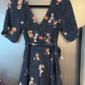 Trixxi Blue Floral Polka Dot Romper